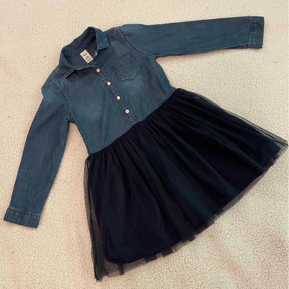 Carter’s 6/6X Denim Button-up and tulle dress. Excellent condition. - Picture 3 of 12